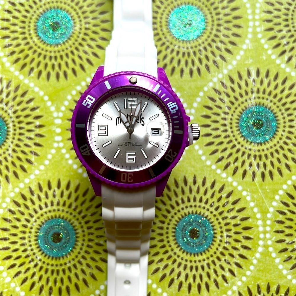 Michael’s Swim Watch White and Purple Water Resistant